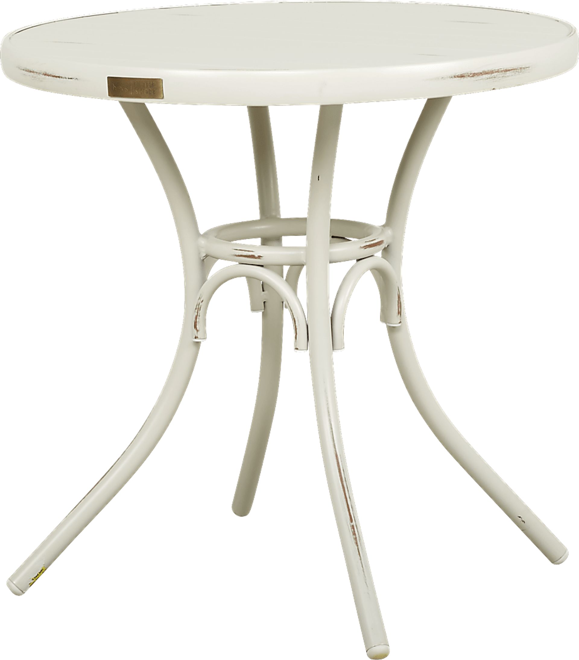 French Cafe White 30 in. Round Outdoor Dining Table - Image 1