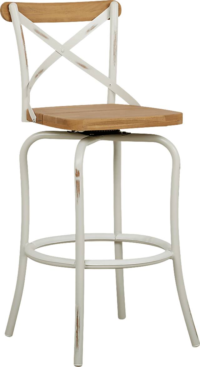 French Cafe White 5 Pc 42 in. Round Outdoor Bar Height Dining Set - Thumbnail - Image 3