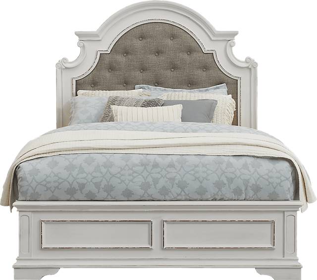 French Market White 3 Pc Queen Upholstered Bed - Thumbnail - Image 1