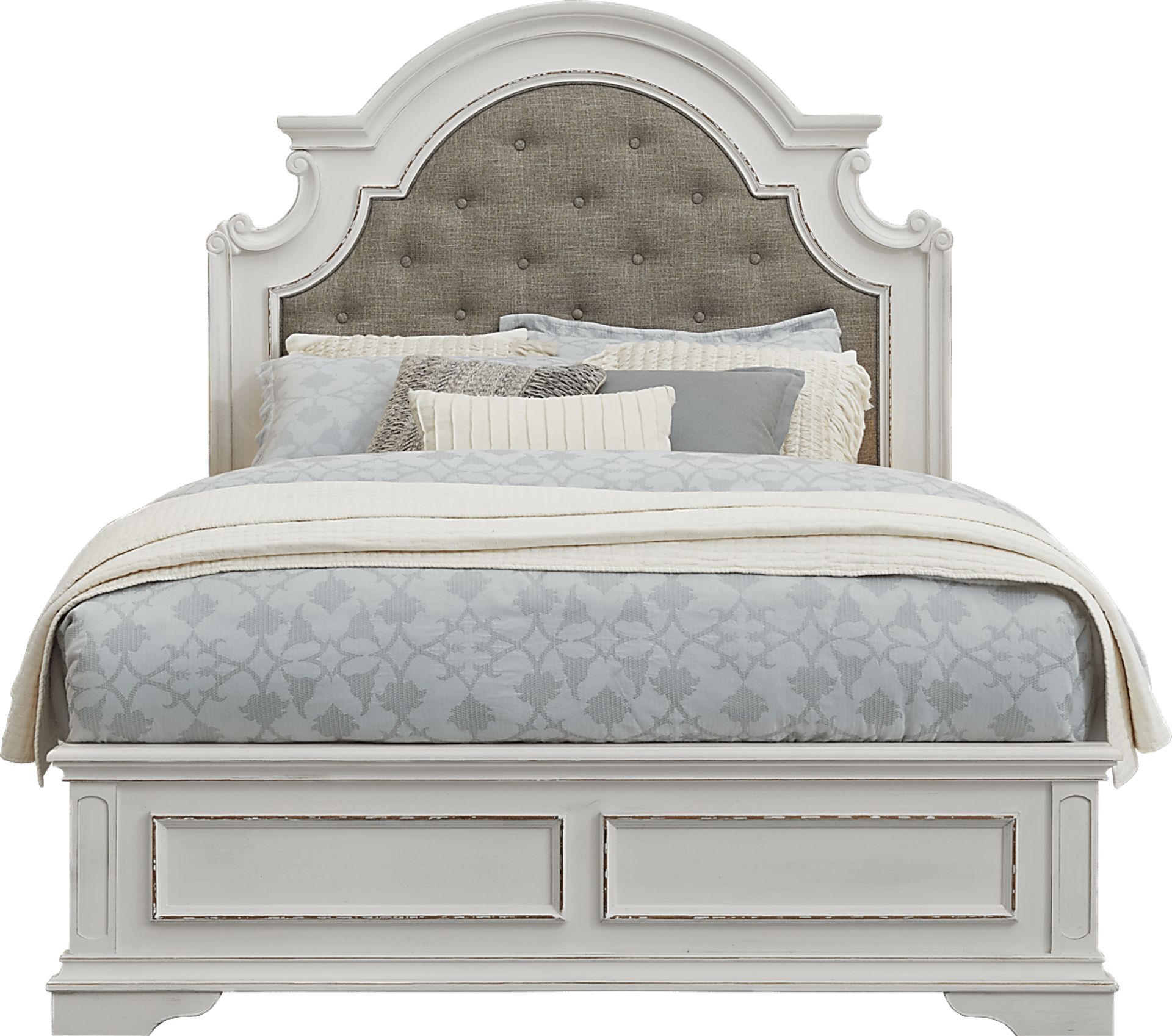 French Market White 5 Pc Queen Upholstered Bedroom - Image 2