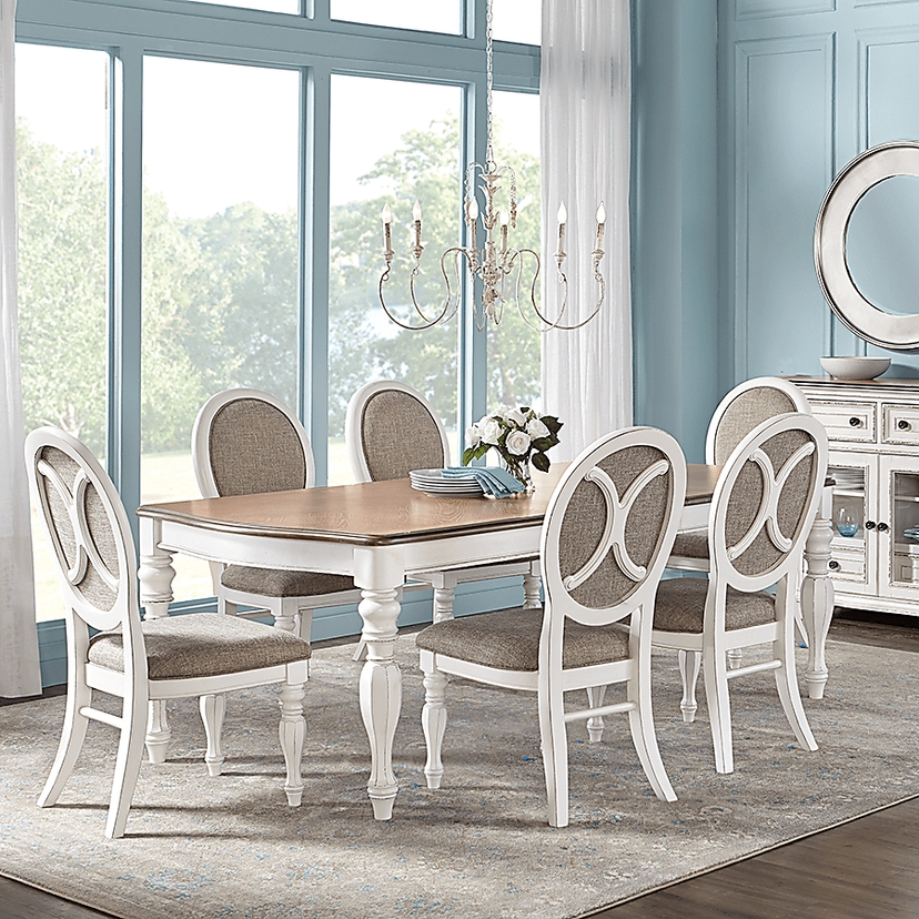 French Market 5 Pc White Colors,White Dining Room Set With Dining Table
