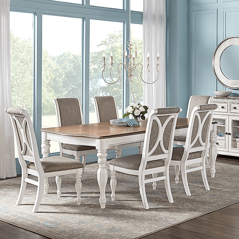 French Market 5 Pc White Colors,White Dining Room Set With Dining Table