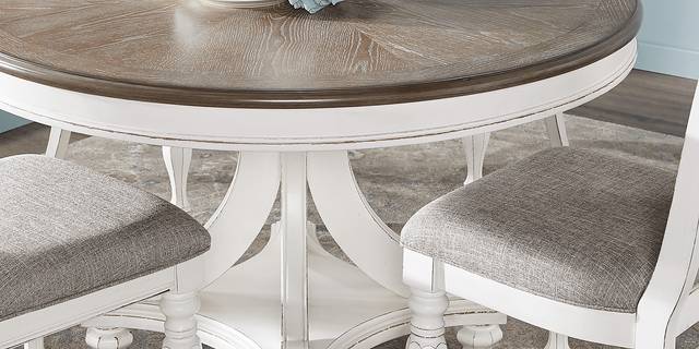 French Market White 5 Pc Round Dining Room - Thumbnail - Image 2