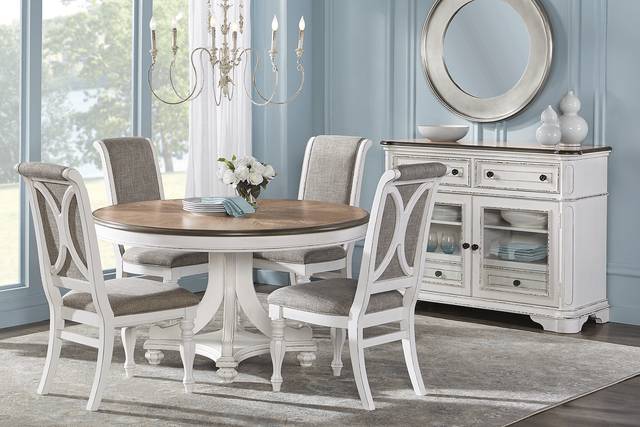 French Market White 5 Pc Round Dining Room - Thumbnail - Image 1