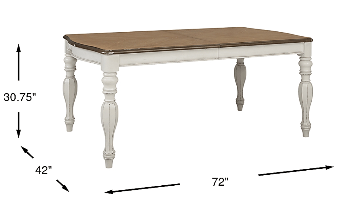 French Market White Rectangle Dining Table