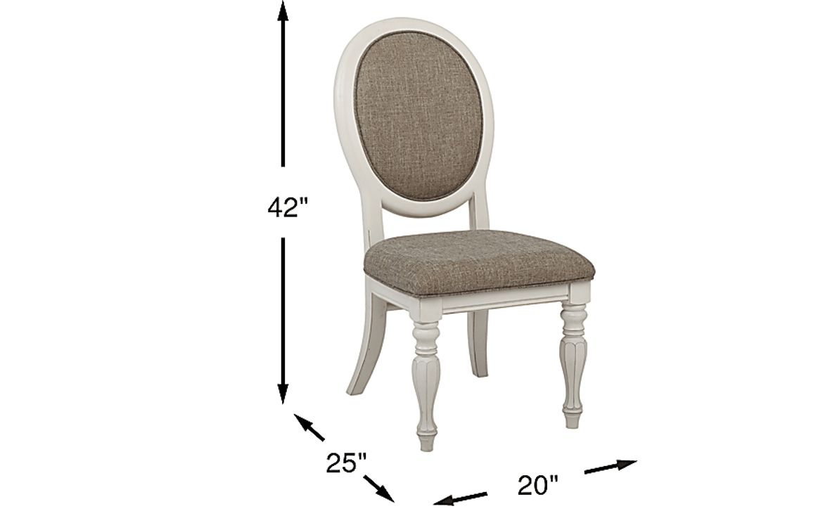 French Market White Oval Back Side Chair Rooms To Go