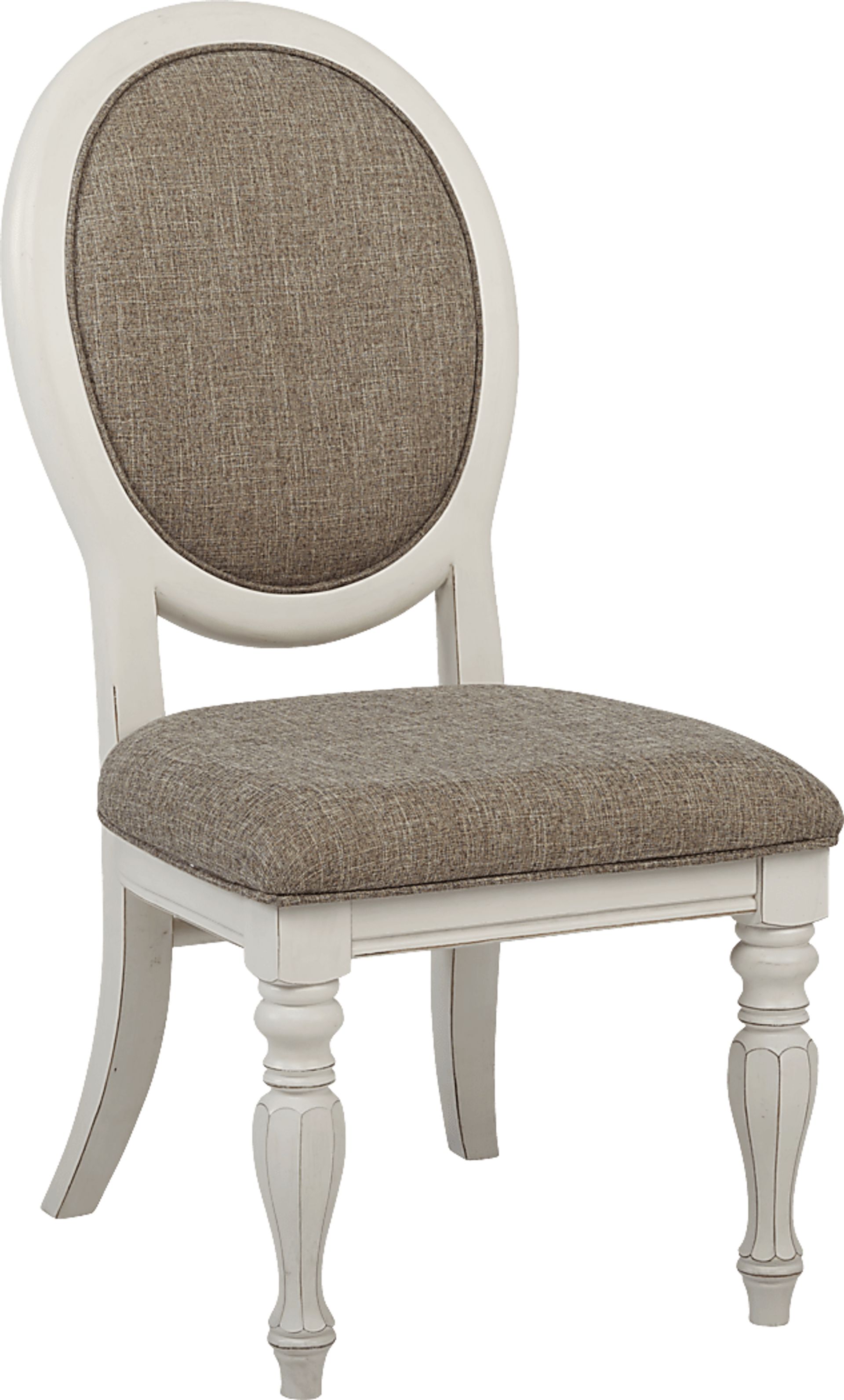 French Market White 5 Pc Round Dining Room with Oval Chairs - Image 4
