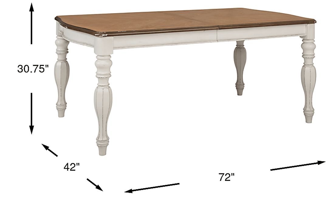French Market White Rectangle Dining Table