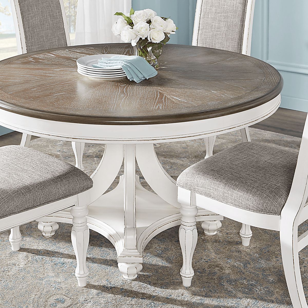 French Market White Colors,white Round Dining Table 