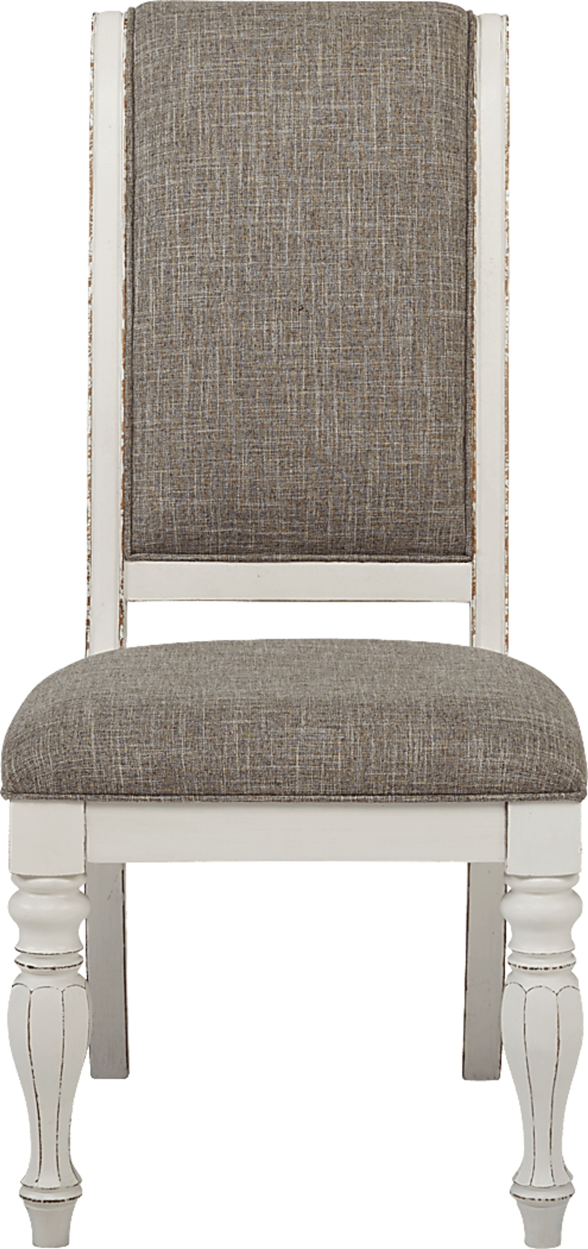 French Market White 5 Pc Rectangle Dining Room with Upholstered Chairs - Image 6
