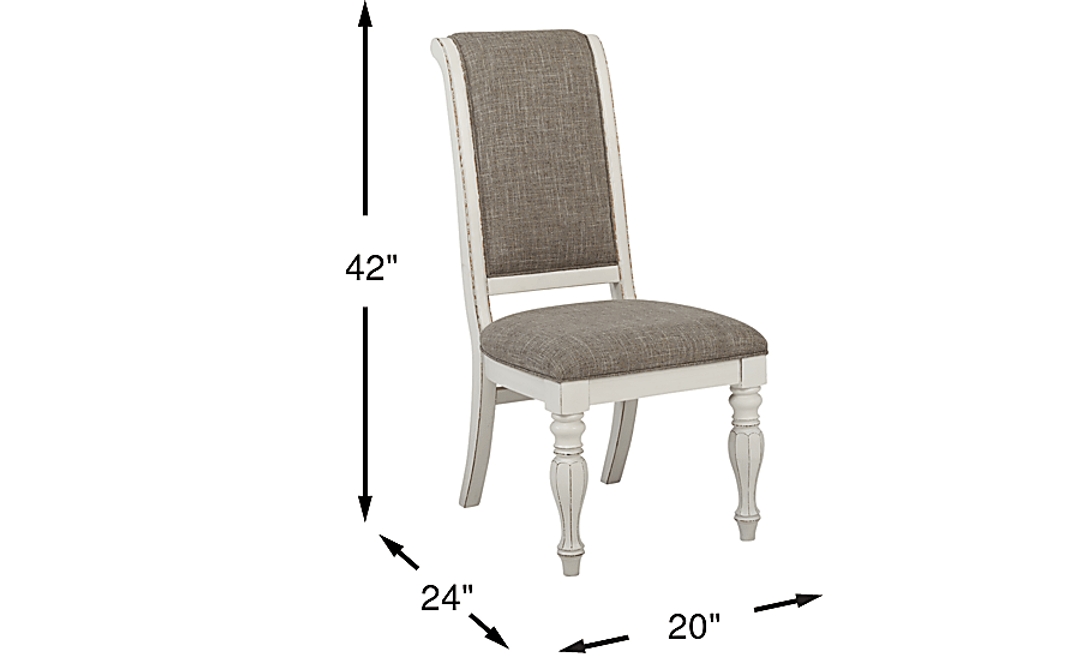 French Market White Upholstered Back Side Chair