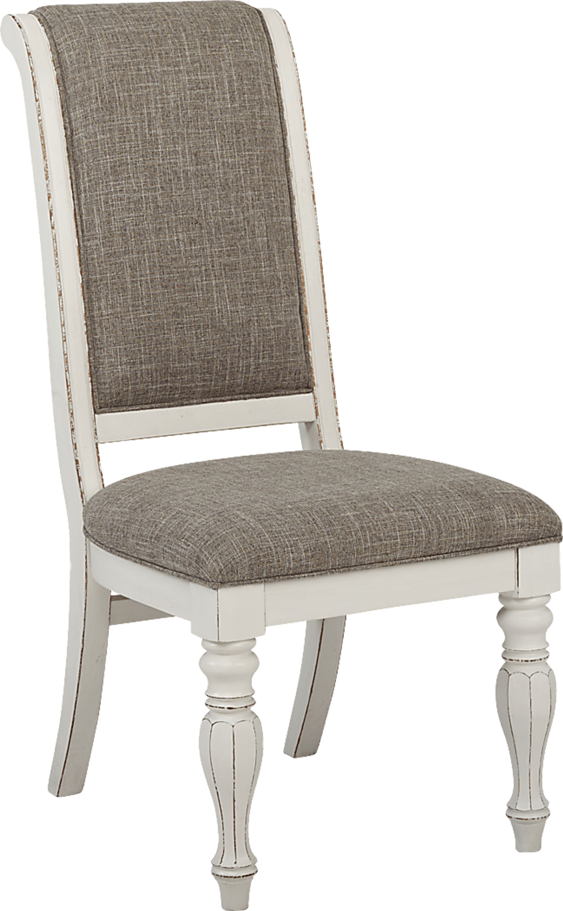 French Market White 5 Pc Rectangle Dining Room with Upholstered Chairs - Image 5