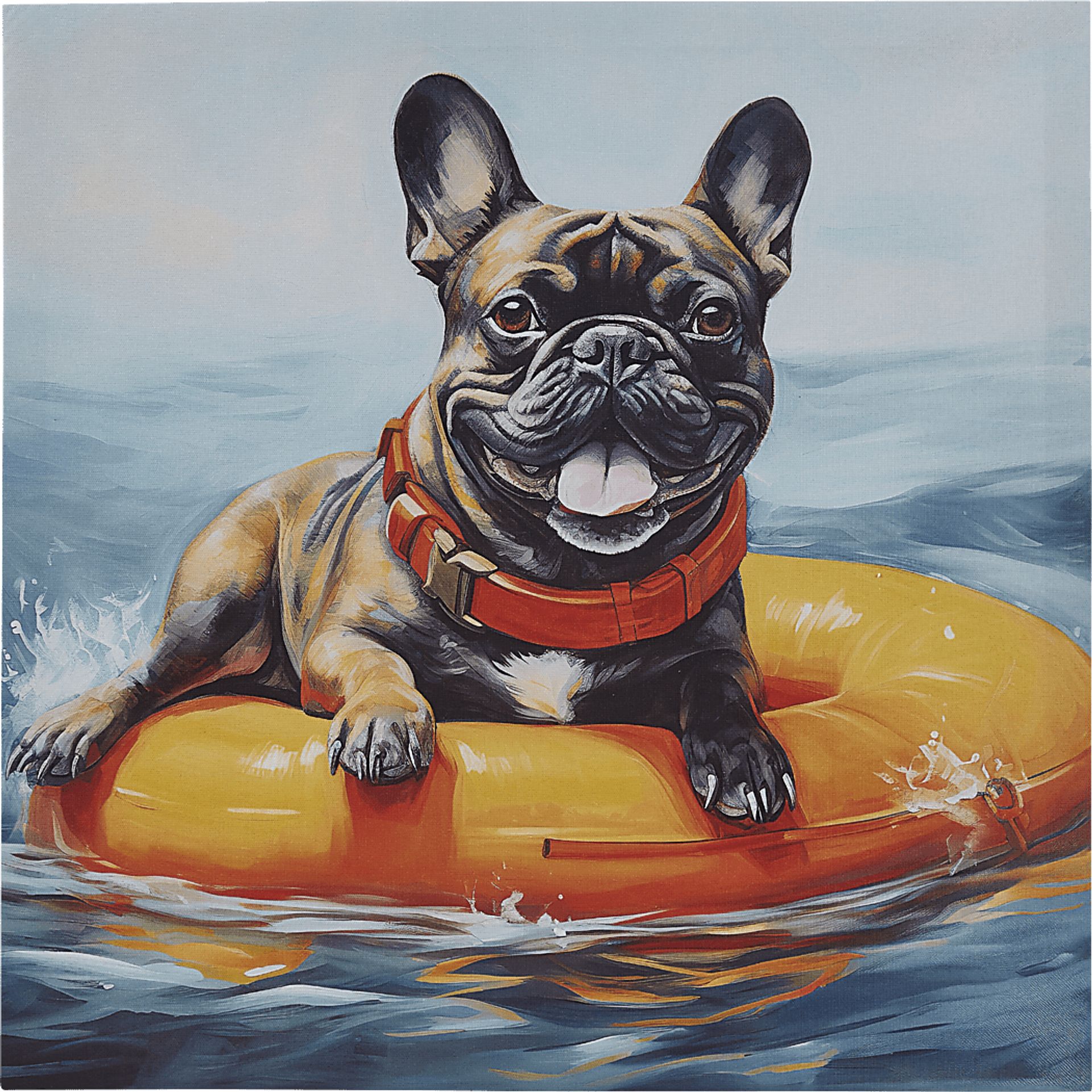 Frenchie Floating Blue Wall Decor - Image 1