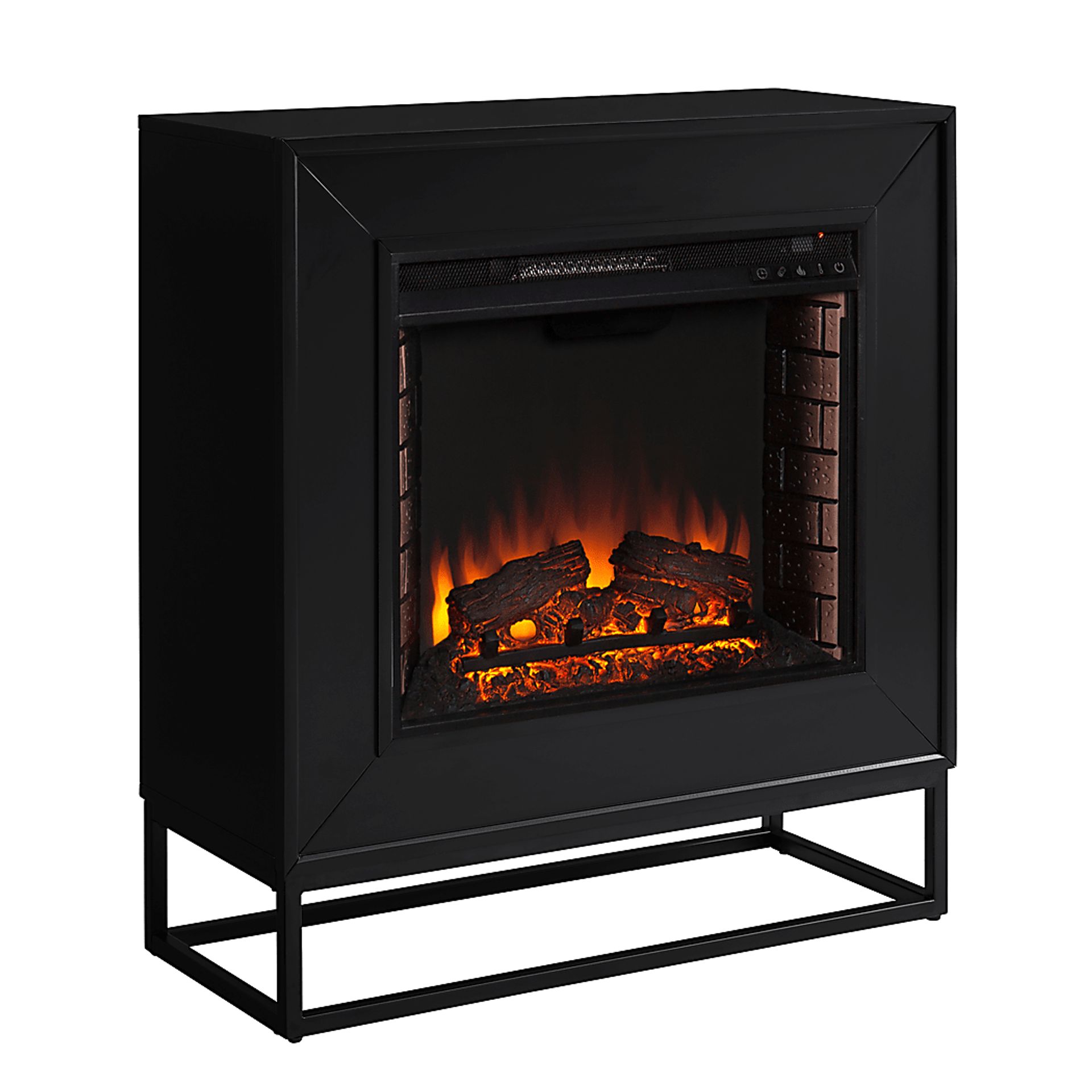 Frescan II Black 33 in. Console With Electric Log Fireplace - Image 3