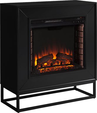 Frescan I Black 33 in. Console With Electric Log Fireplace