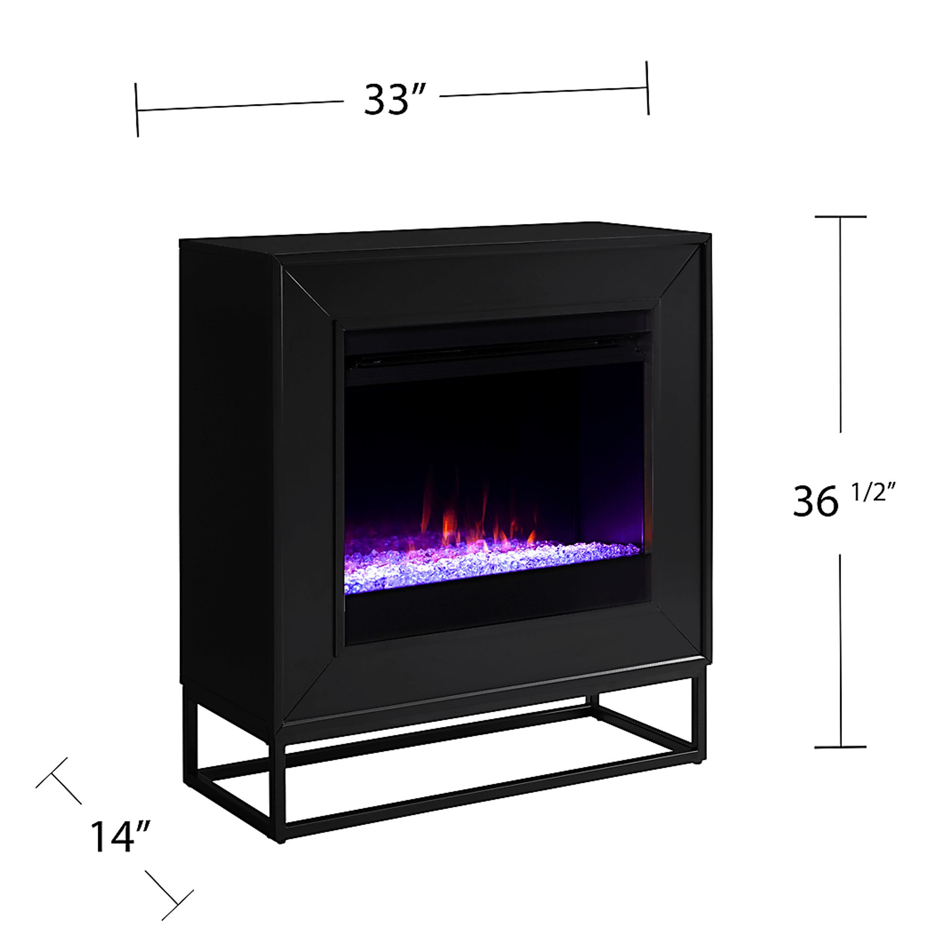 Frescan I Black 33 in. Console With Color Changing Electric Fireplace - Image 11