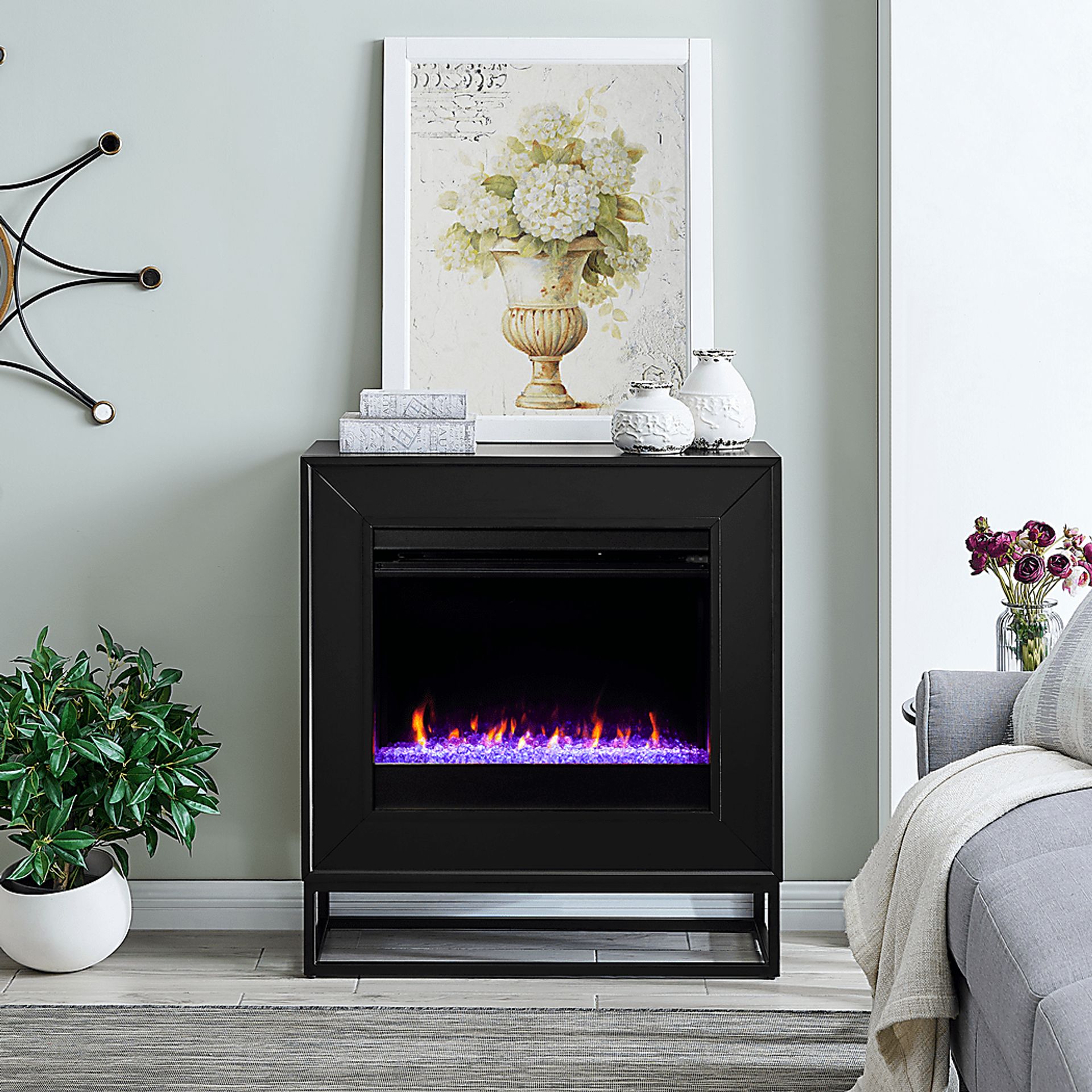 Frescan I Black 33 in. Console With Color Changing Electric Fireplace - Image 10