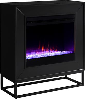 Frescan II Black 33 in. Console With Electric Fireplace