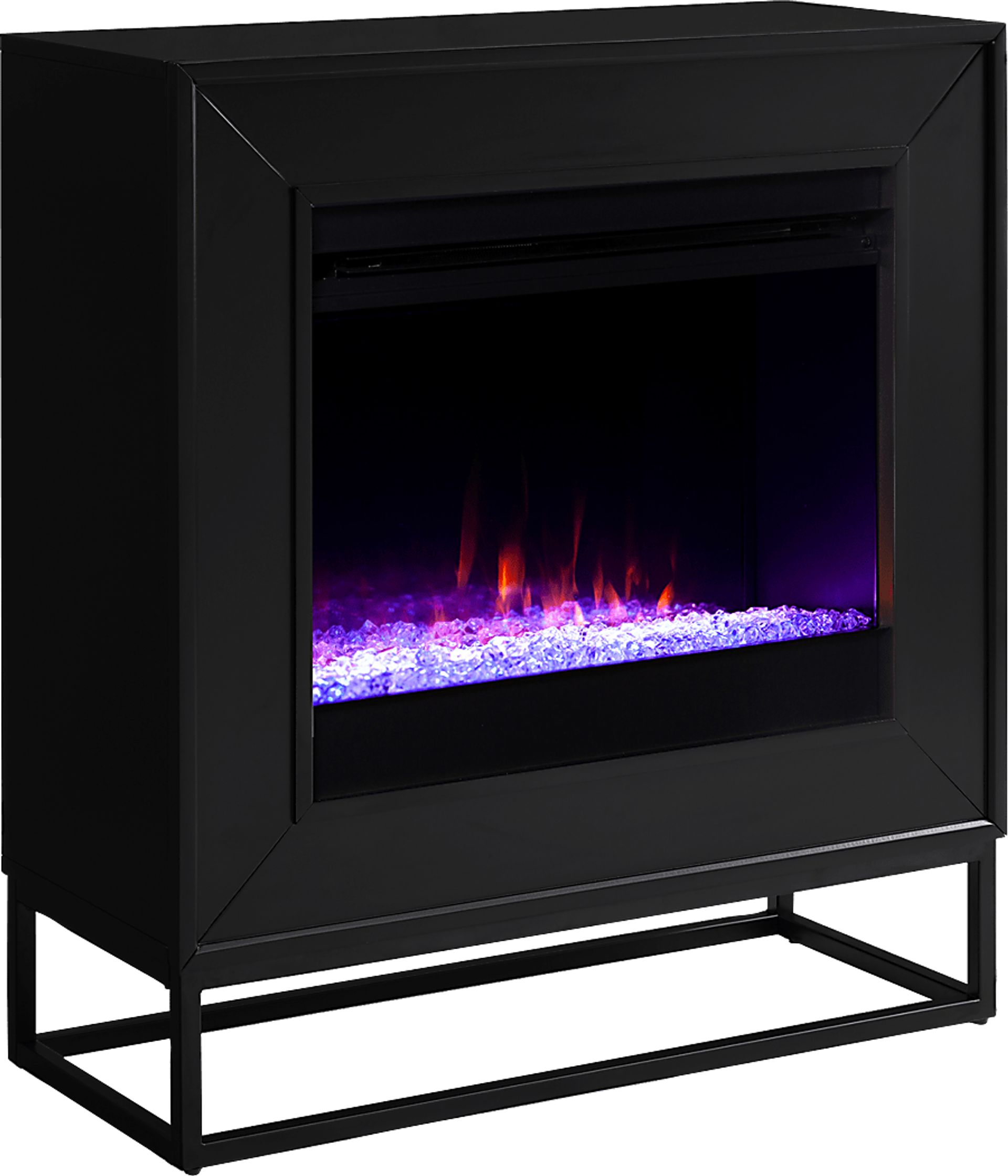 Frescan I Black 33 in. Console With Color Changing Electric Fireplace - Image 1