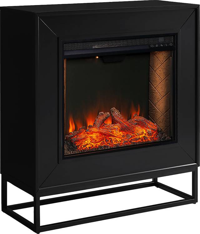 Frescan III Black 33 in. Console With Smart Electric Fireplace - Thumbnail - Image 1
