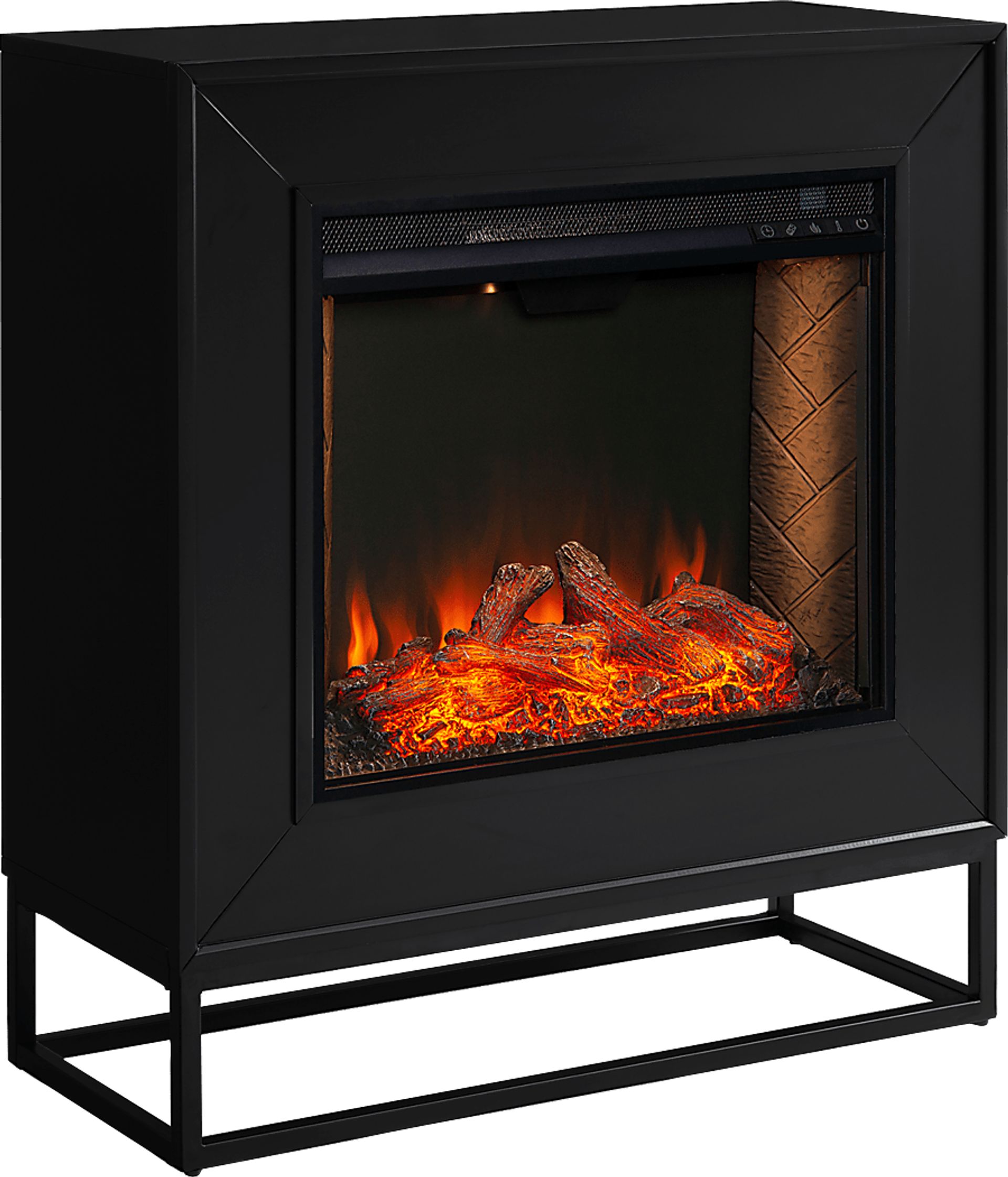 Frescan III Black 33 in. Console With Smart Electric Fireplace - Image 1
