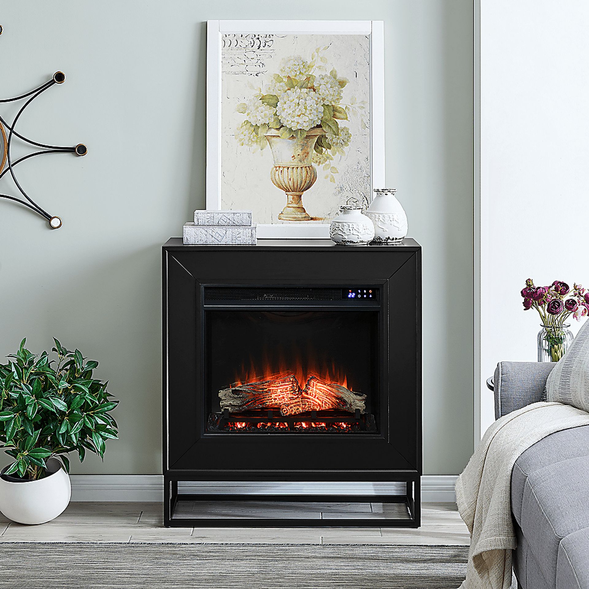 Frescan IV Black 33 in. Console, With Touch Panel Electric Fireplace - Image 6