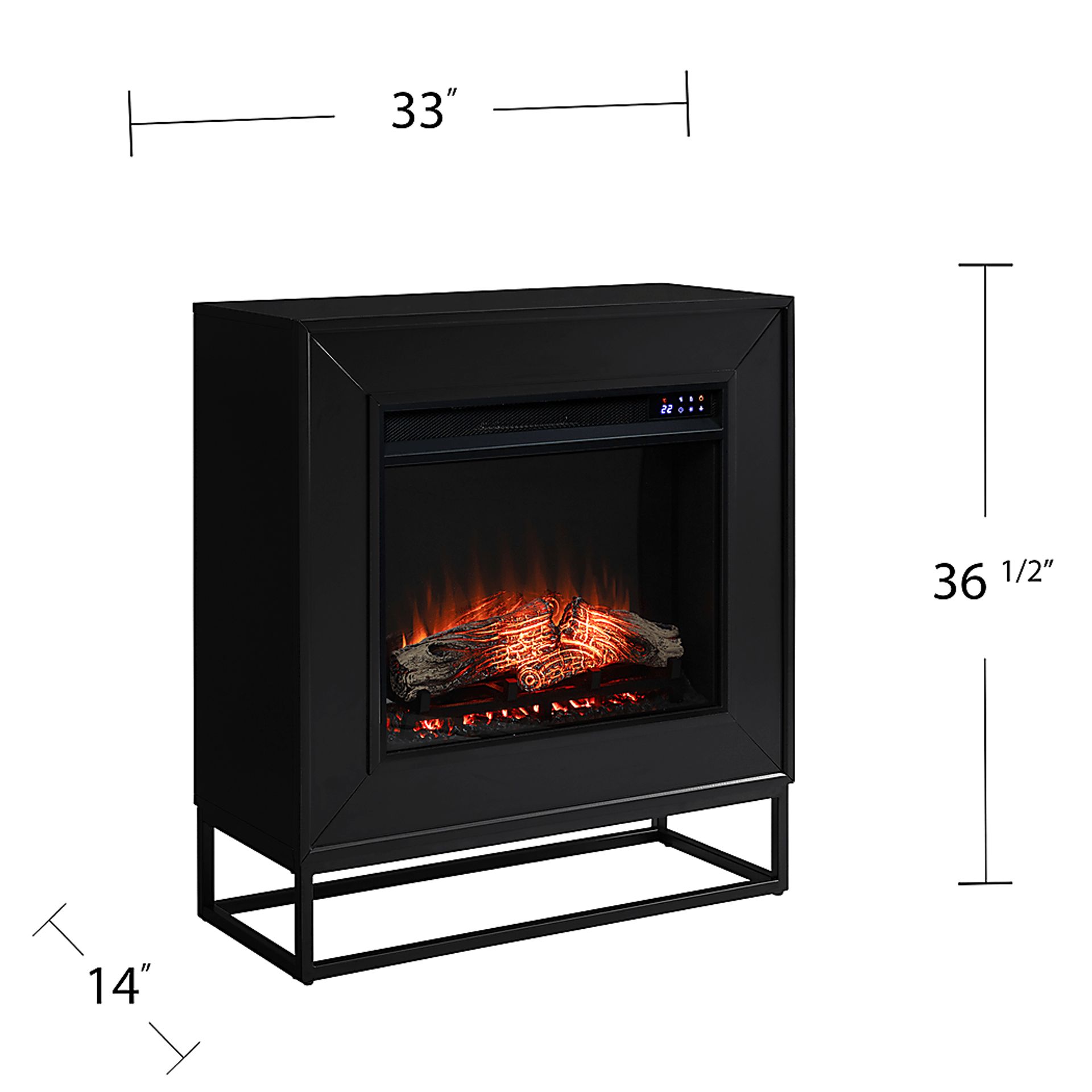 Frescan IV Black 33 in. Console, With Touch Panel Electric Fireplace - Image 7
