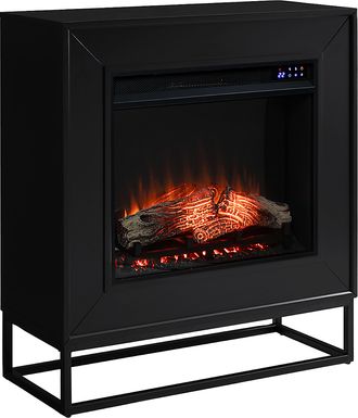 Frescan IV Black 33 in. Console With Electric Fireplace