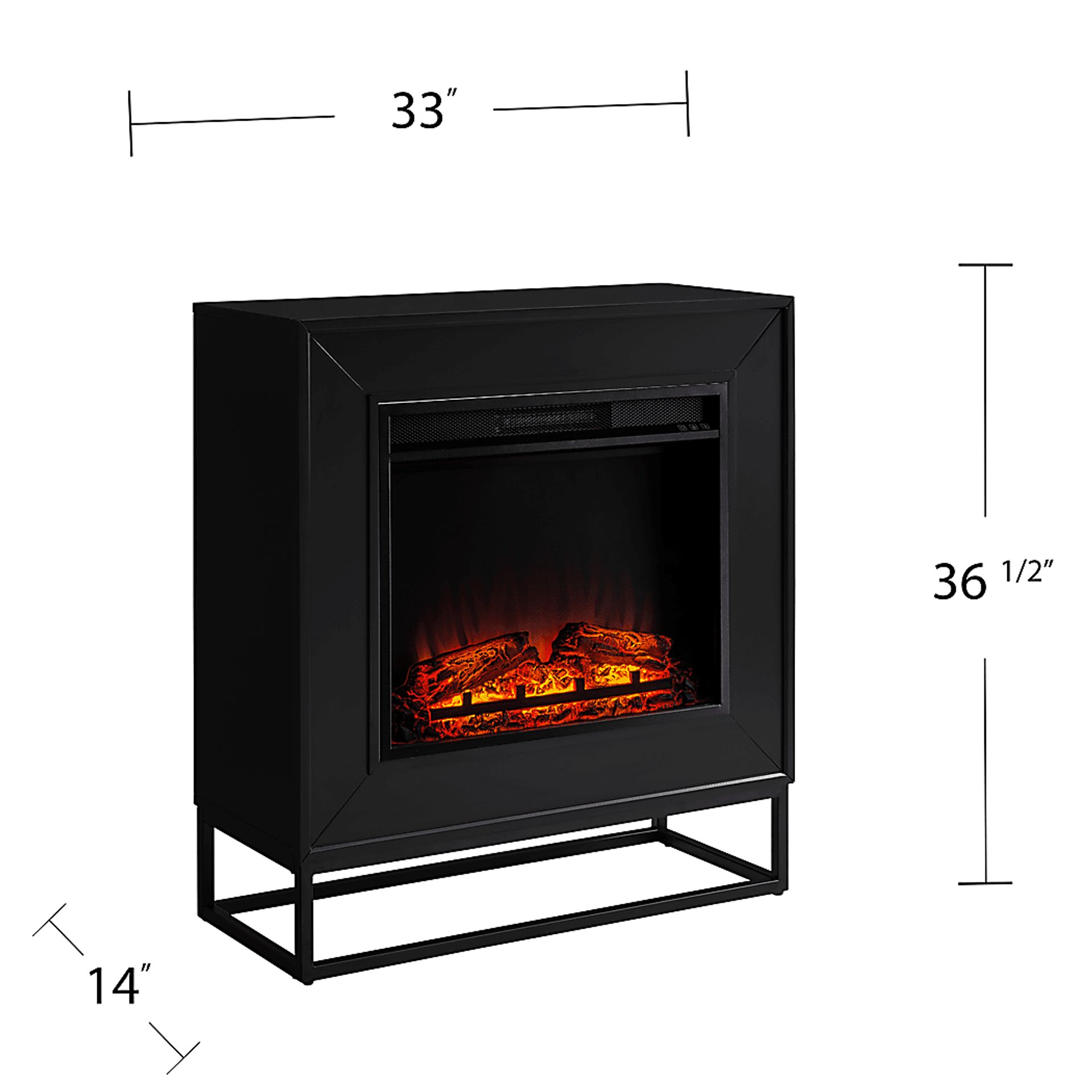Frescan V Black 33 in. Console with Electric Fireplace - Image 13