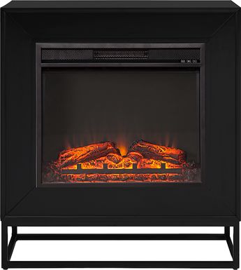 Frescan V Black 33 in. Console with Electric Fireplace