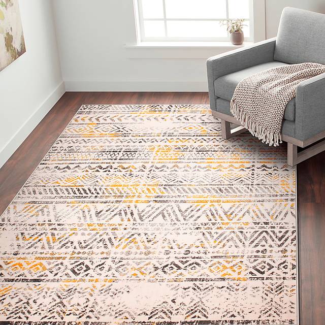 Freyalyn Yellow 5' x 7' Rug - Thumbnail - Image 2
