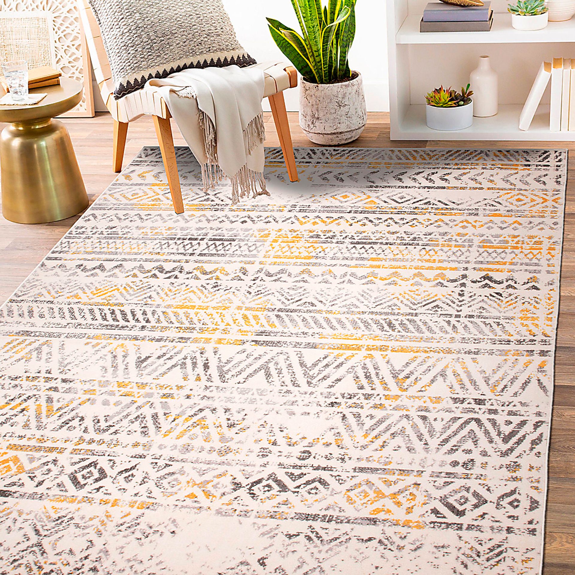 Freyalyn Yellow 7'10 x 10' Rug - Image 4