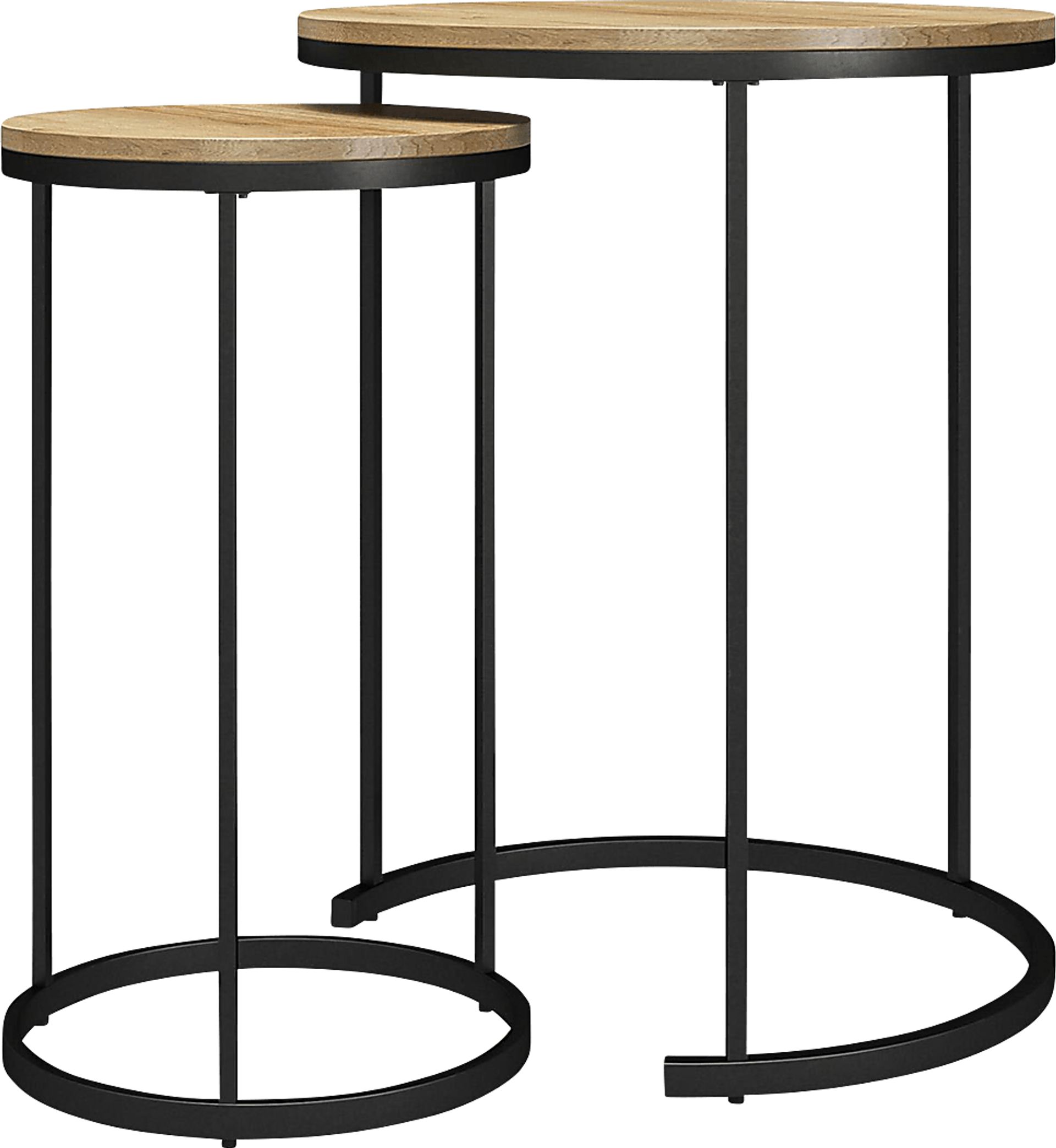 Friedel Oak Nesting Cocktail & End Table, Set of 4 - Image 5