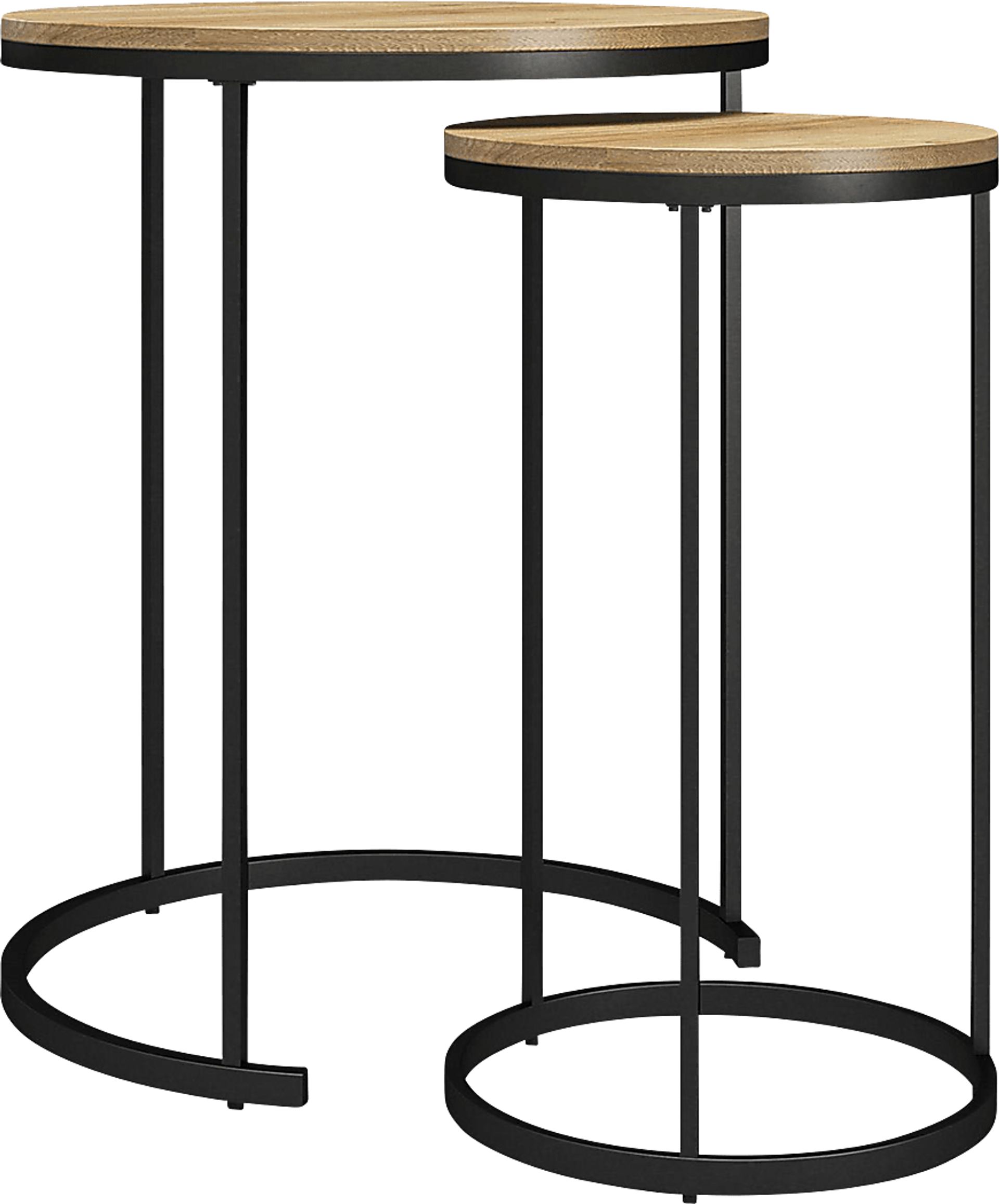 Friedel Oak Nesting Cocktail & End Table, Set of 4 - Image 7