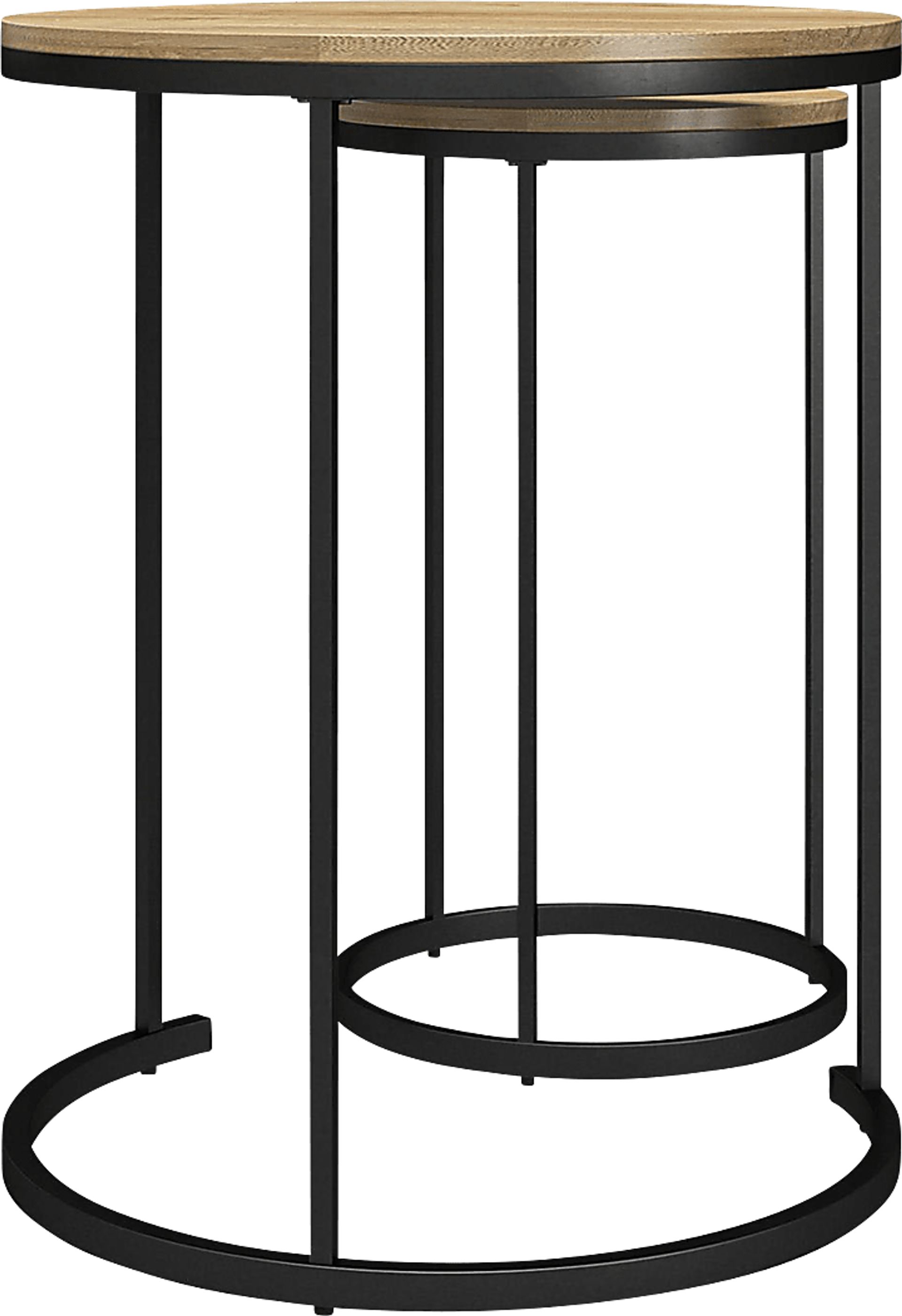 Friedel Oak Nesting Cocktail & End Table, Set of 4 - Image 9