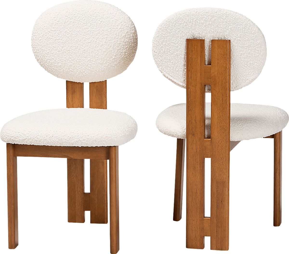 Friendfield Cream Beige Acrylic,Polyester Fabric Dining Chair, Set Of 2