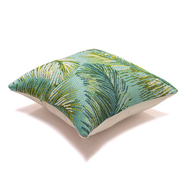 Frond Coast Aqua Indoor/Outdoor Accent Pillow - Thumbnail - Image 3