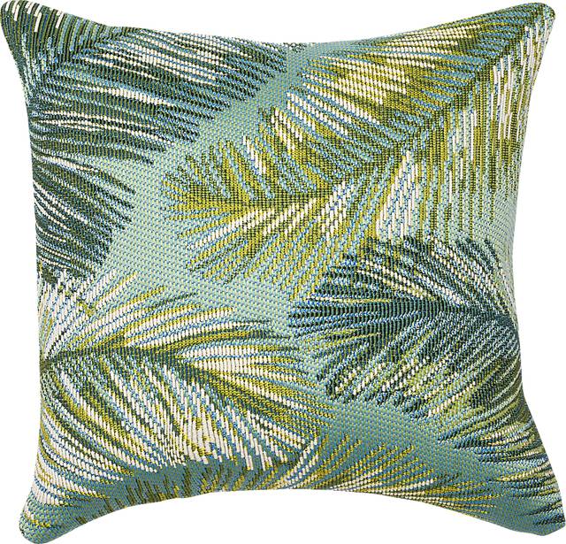 Frond Coast Aqua Indoor/Outdoor Accent Pillow - Thumbnail - Image 1
