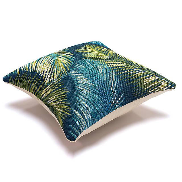 Frond Coast Navy Indoor/Outdoor Accent Pillow - Thumbnail - Image 3
