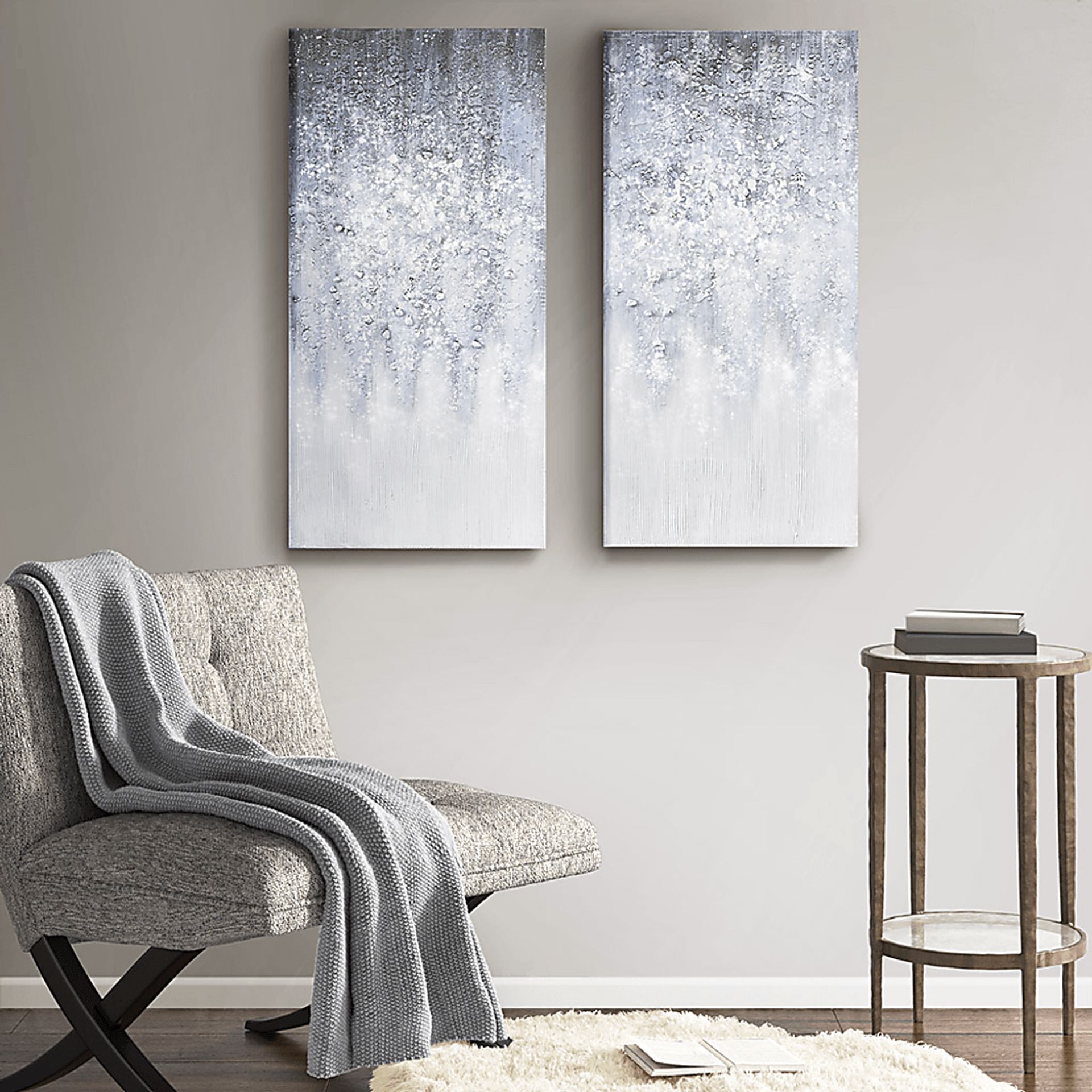 Frozen Rain Blue Artwork, Set of 2 - Image 2