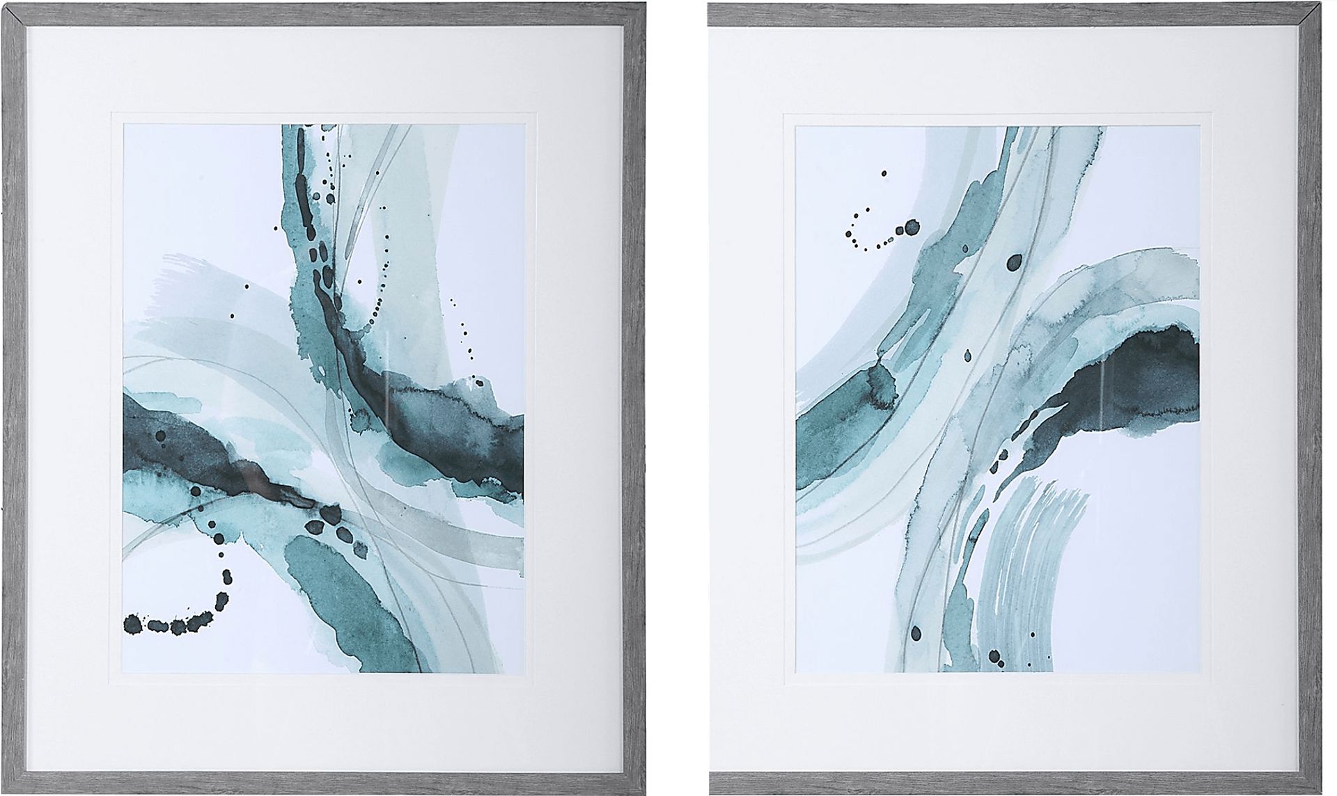 Frozen Waves Blue Set of 2 Artwork - Image 1