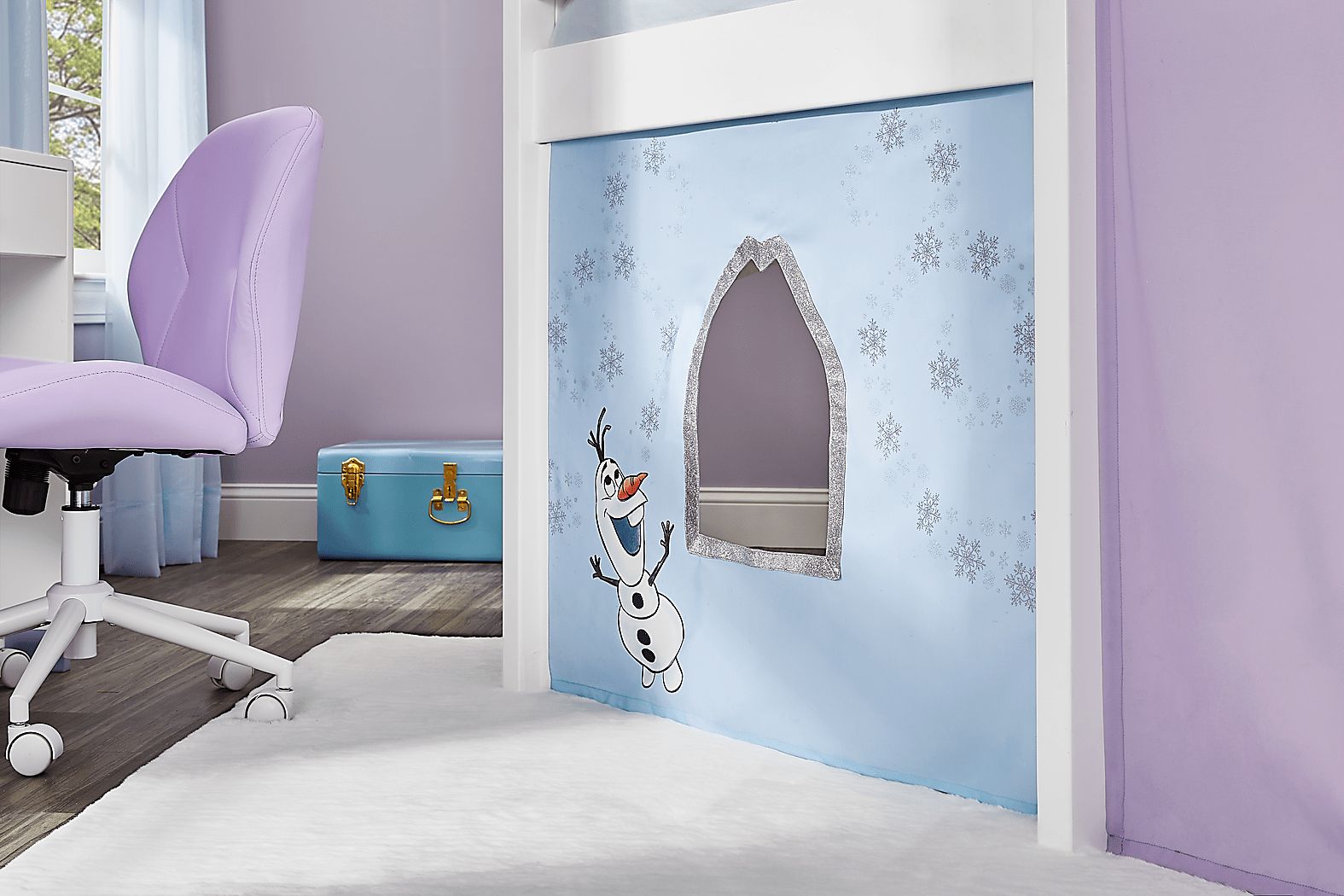 Disney Frozen White Colors,White Step Loft With Slide | Rooms to Go