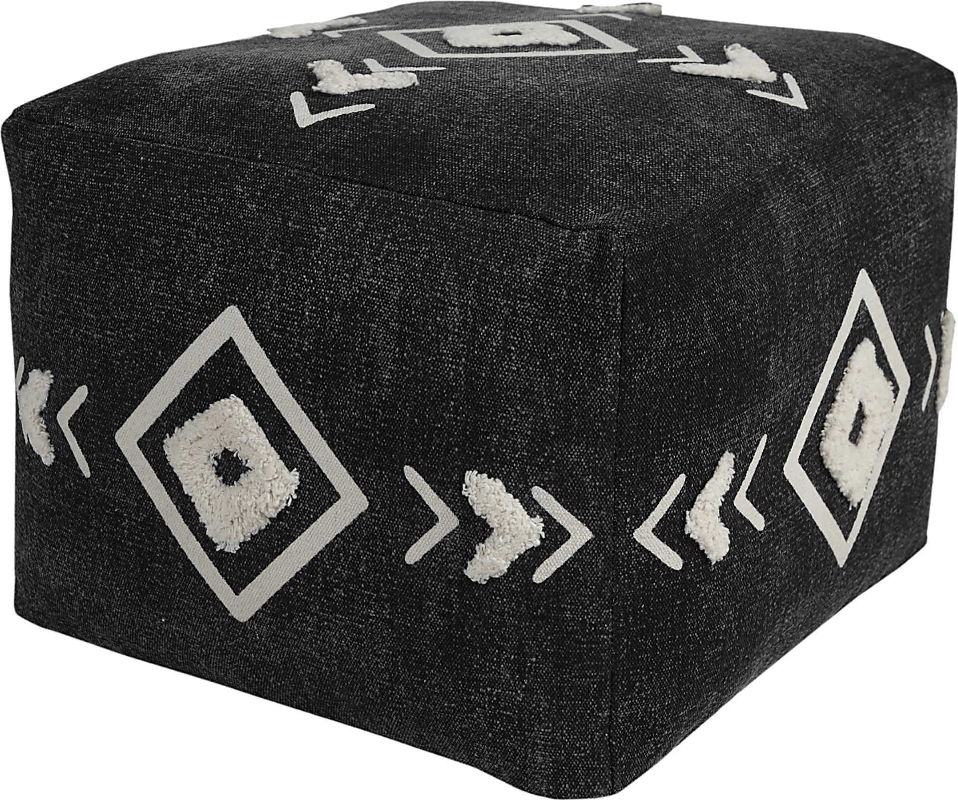 Fuana Black/White Pouf - Image 5