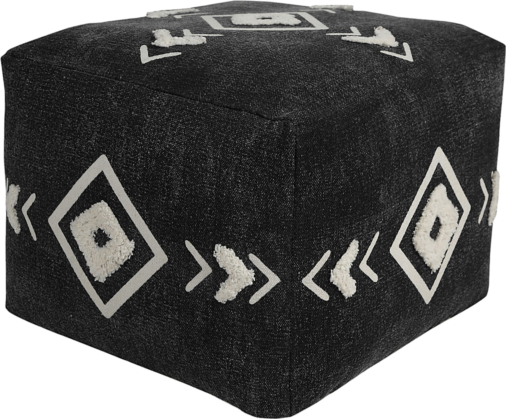 Fuana Black/White Pouf - Image 10