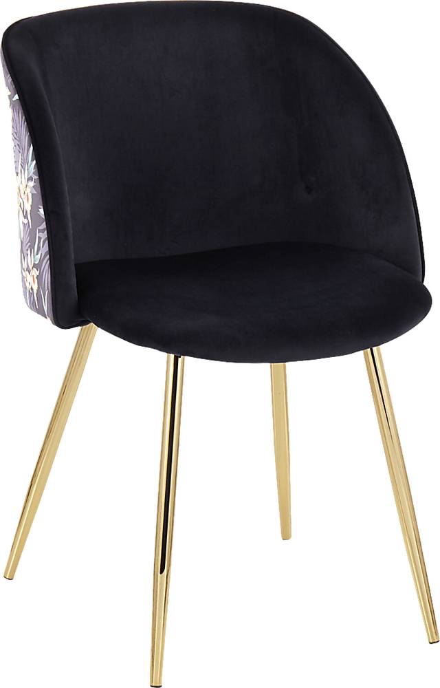 Fulham Black Floral Dining Chair, Set of 2 - Thumbnail - Image 2