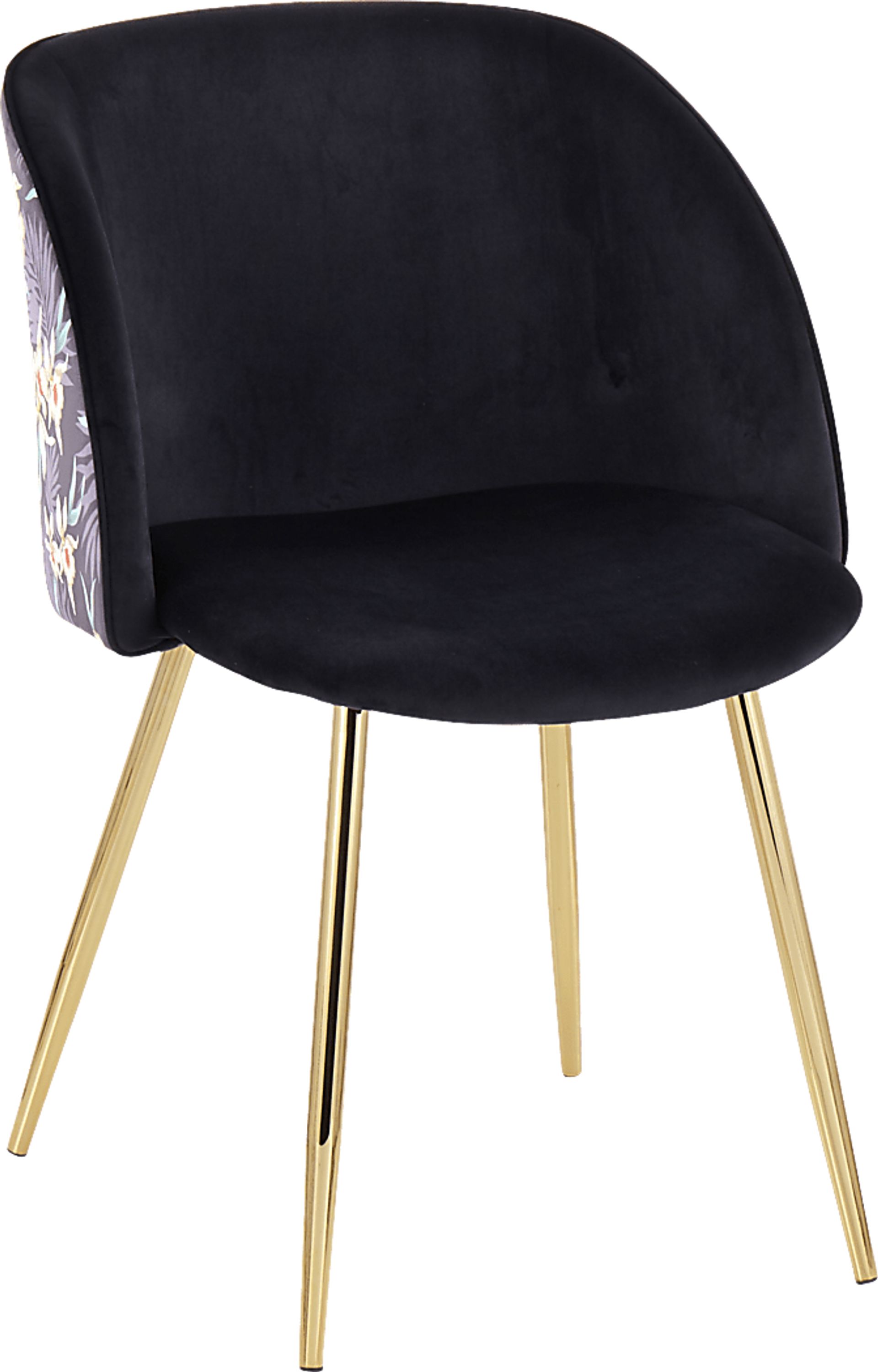 Fulham Black Floral Dining Chair, Set of 2 - Image 2