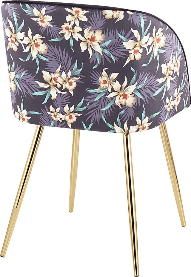 Fulham Black Floral Dining Chair, Set of 2 - Thumbnail - Image 4