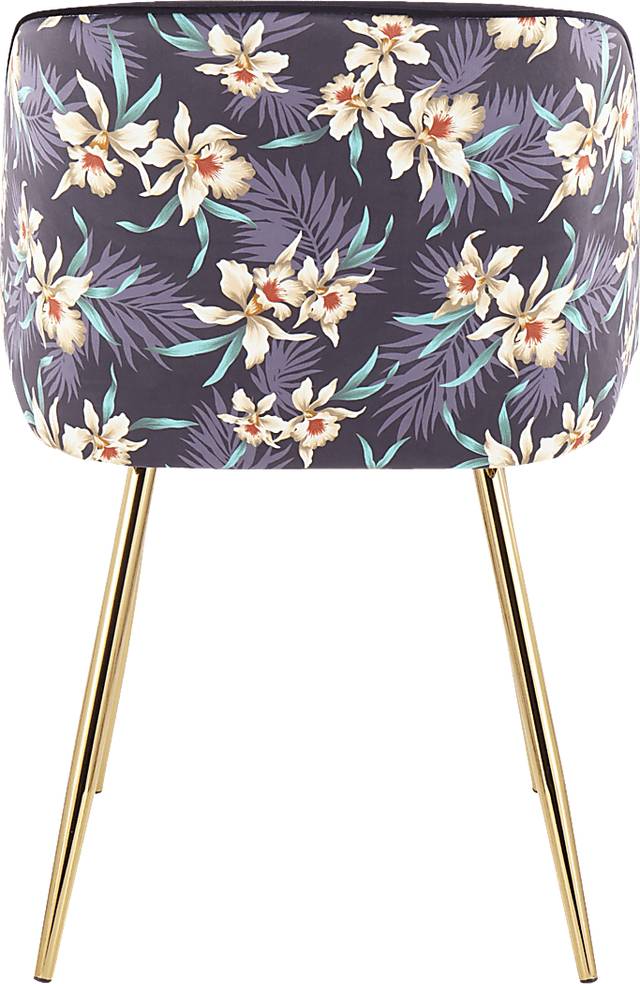 Fulham Black Floral Dining Chair, Set of 2 - Thumbnail - Image 5