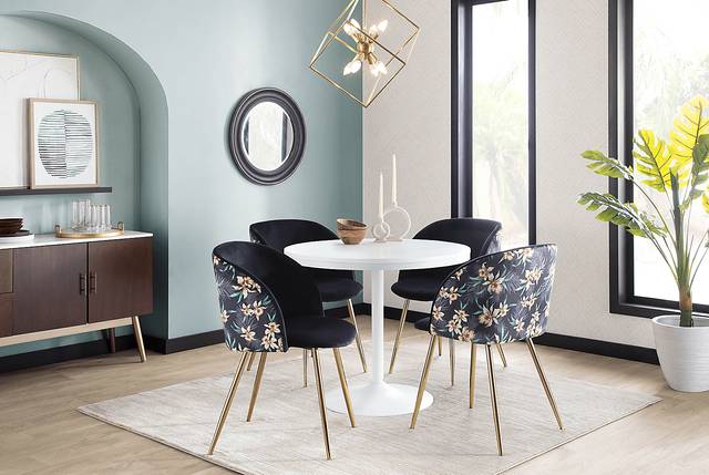 Fulham Black Floral Dining Chair, Set of 2 - Thumbnail - Image 9