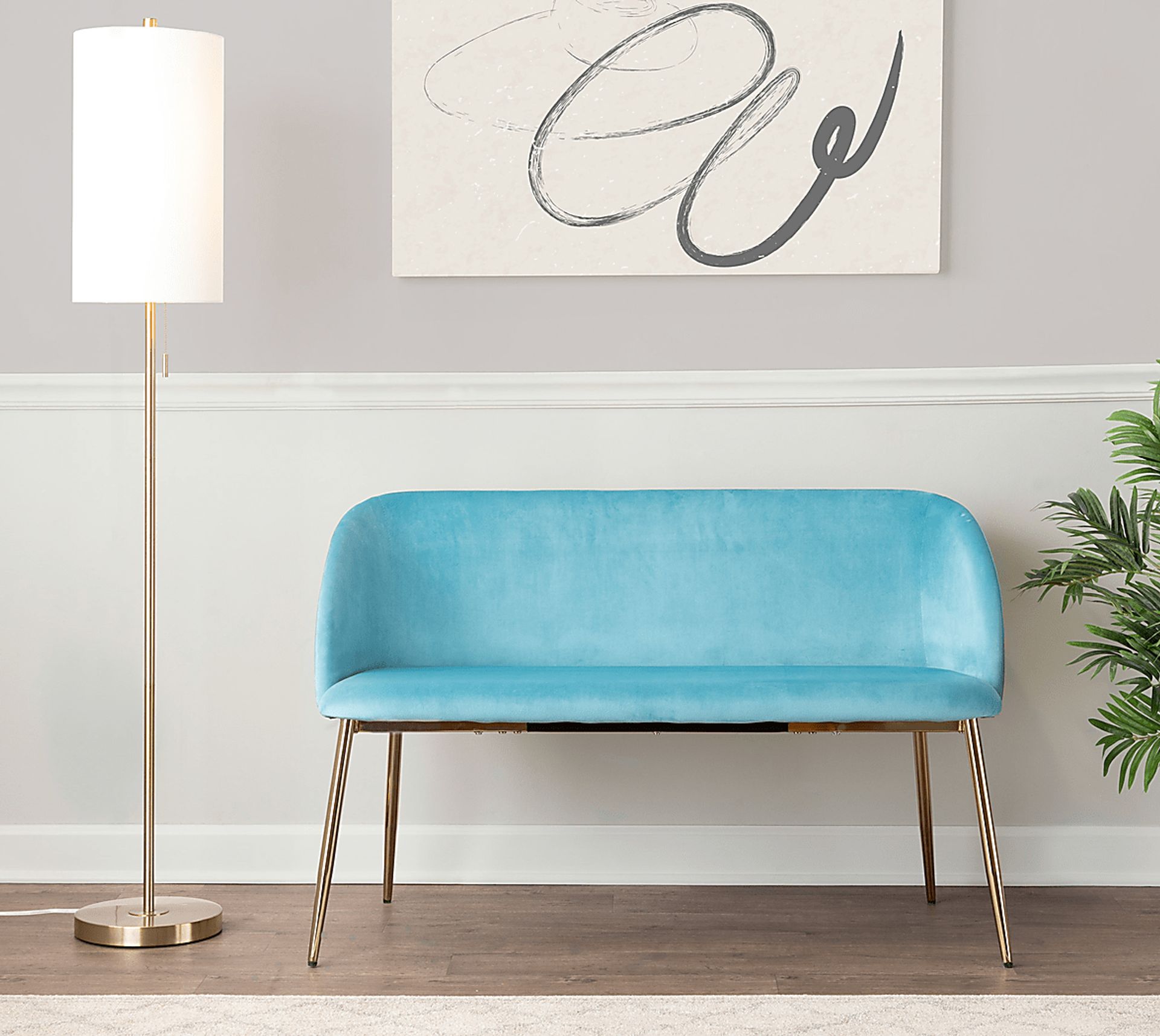 Fulham Blue Accent Bench - Image 2